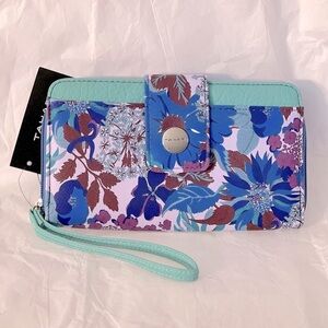 Tahari Floral Wallet/Wristlet with Identity Protect
